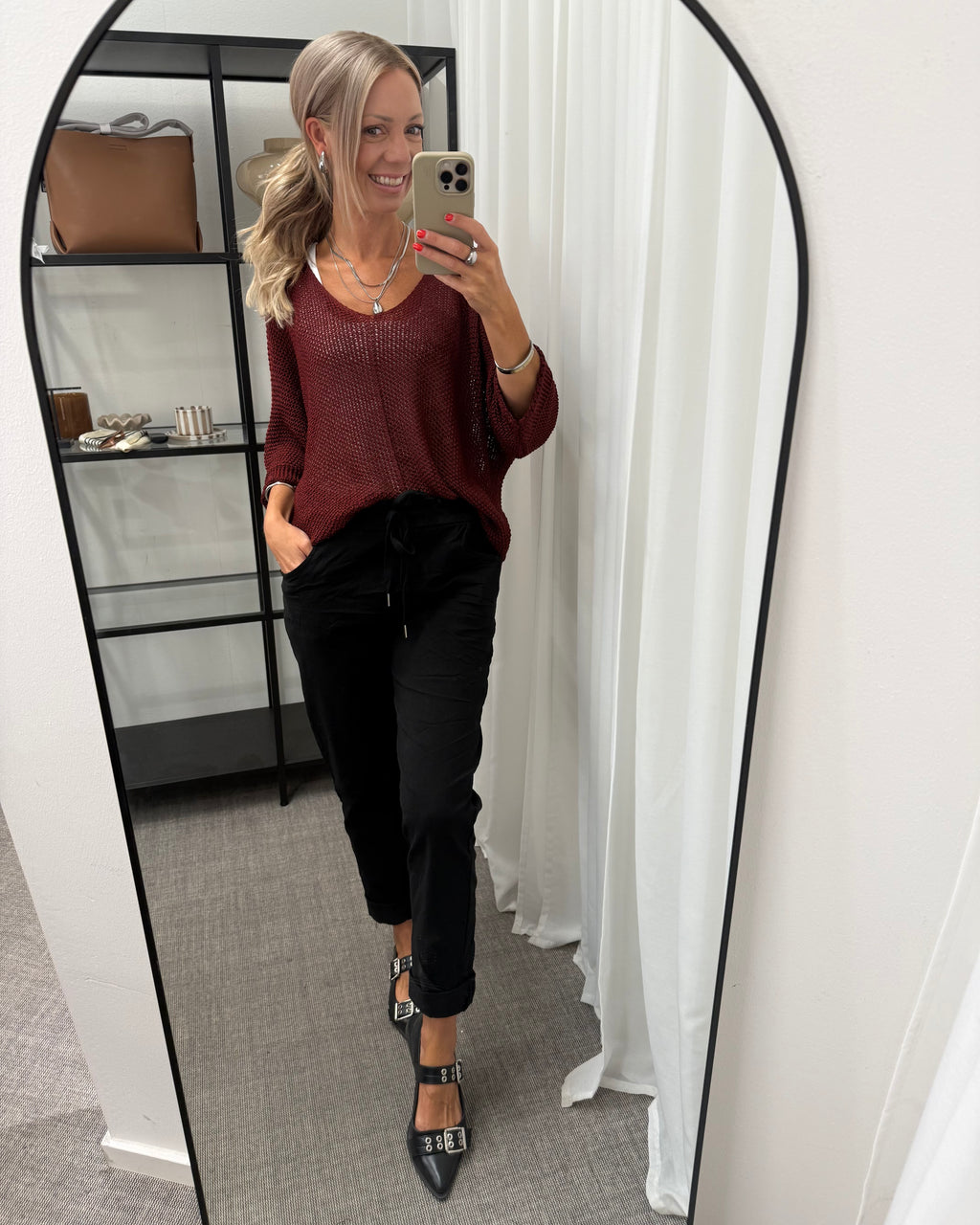 MARTA - STICKAD TRÖJA 7010 - BORDEAUX