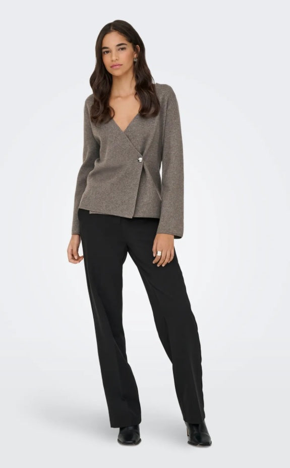 JDY - PRIME LIFE L/S V-NECK CARDIGAN - FALCON