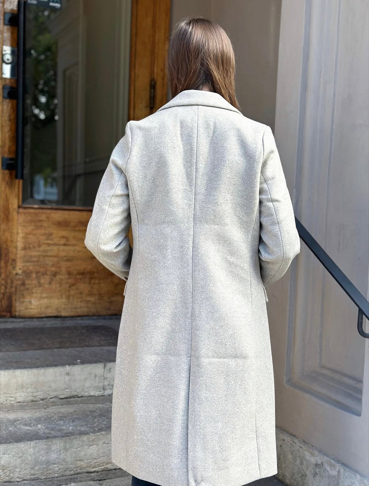 VEROMODA - FORTUNESARA LONG COAT - SILVER MINK/ MELANGE