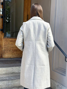 VEROMODA - FORTUNESARA LONG COAT - SILVER MINK/ MELANGE
