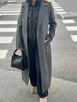 Ladda upp bild till gallerivisning, VERO MODA - FORTUNEAYA XTRA LONG COAT - DARK GREY MELANGE
