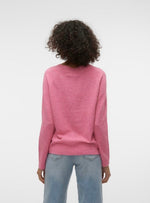 Ladda upp bild till gallerivisning, VERO MODA - DOFFY LS O-NECK BLOUSE - RASPBERRY SORBE/MELANGE
