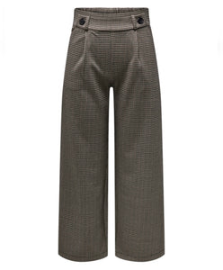 JDY - GEGGO MIA LONG CHECK PANT - COBBLESTONE