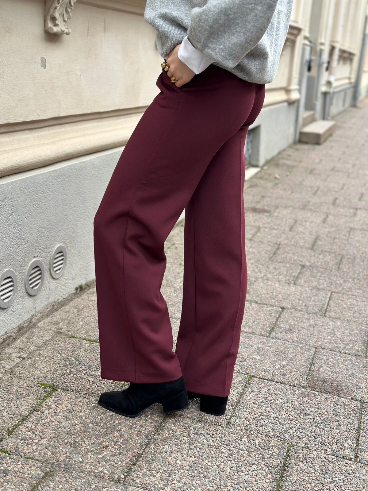 SELECTED FEMME - RITA MV WIDE PANT - TAWNY PORT MELANGE
