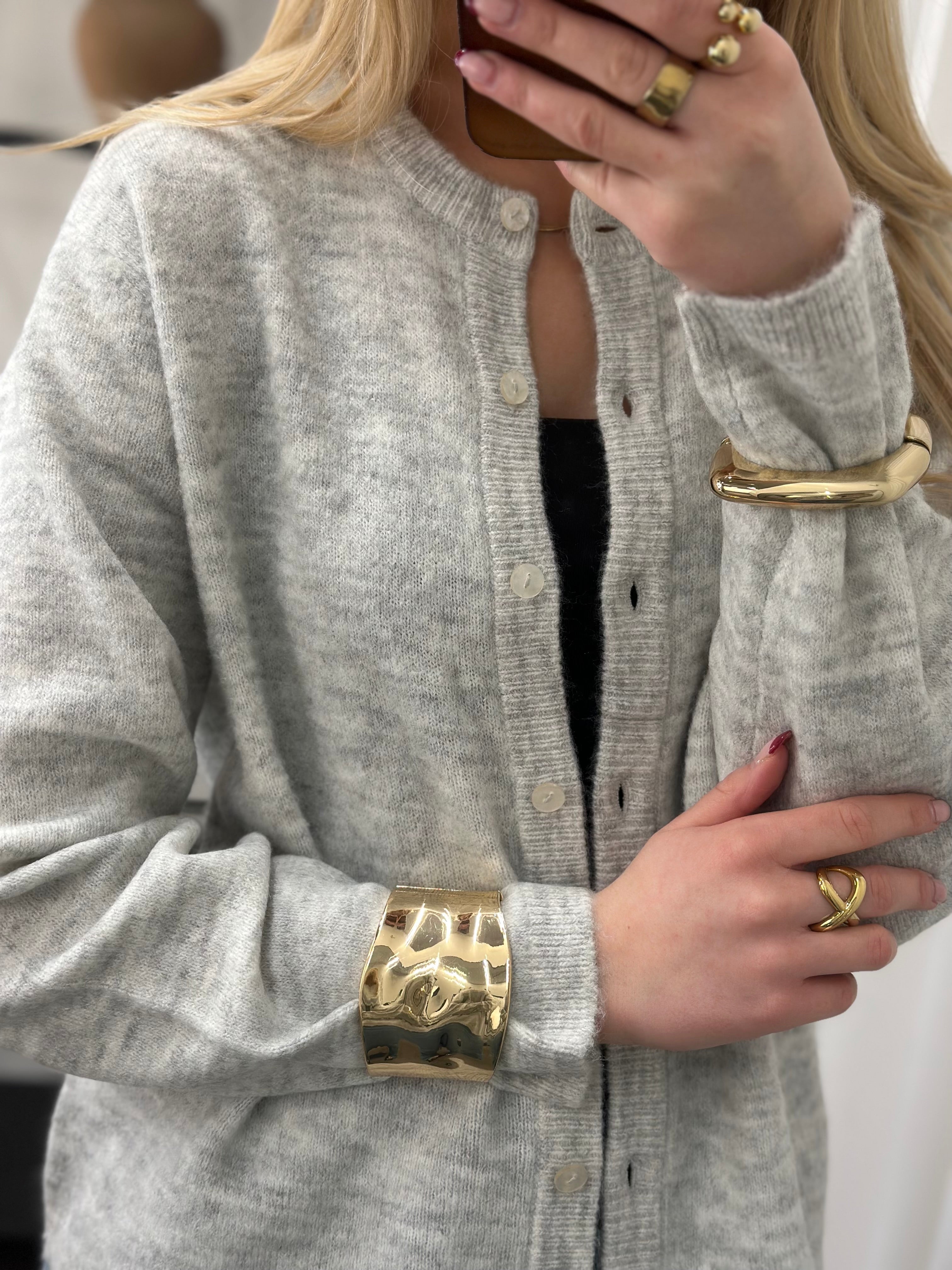 ONLY - SIMONI L/S O-NECK CARDIGAN -MEDIUM GREY/MELANGE