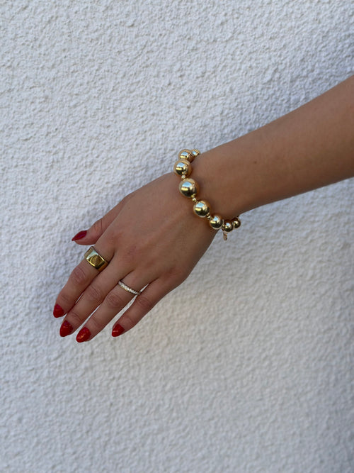 BOW19DETAILS - BEAD BRACELET - GOLD