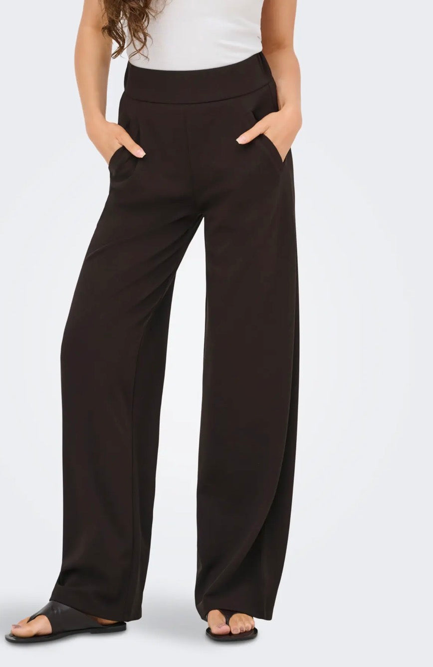 JDY - LOUISVILLE CATIA WIDE PANTS - CHOCOLATE TORTE