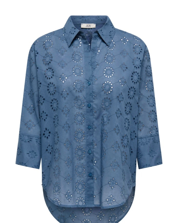 JDY - TALLIE 3/4 LONG SHIRT - VINTAGE INDIGO
