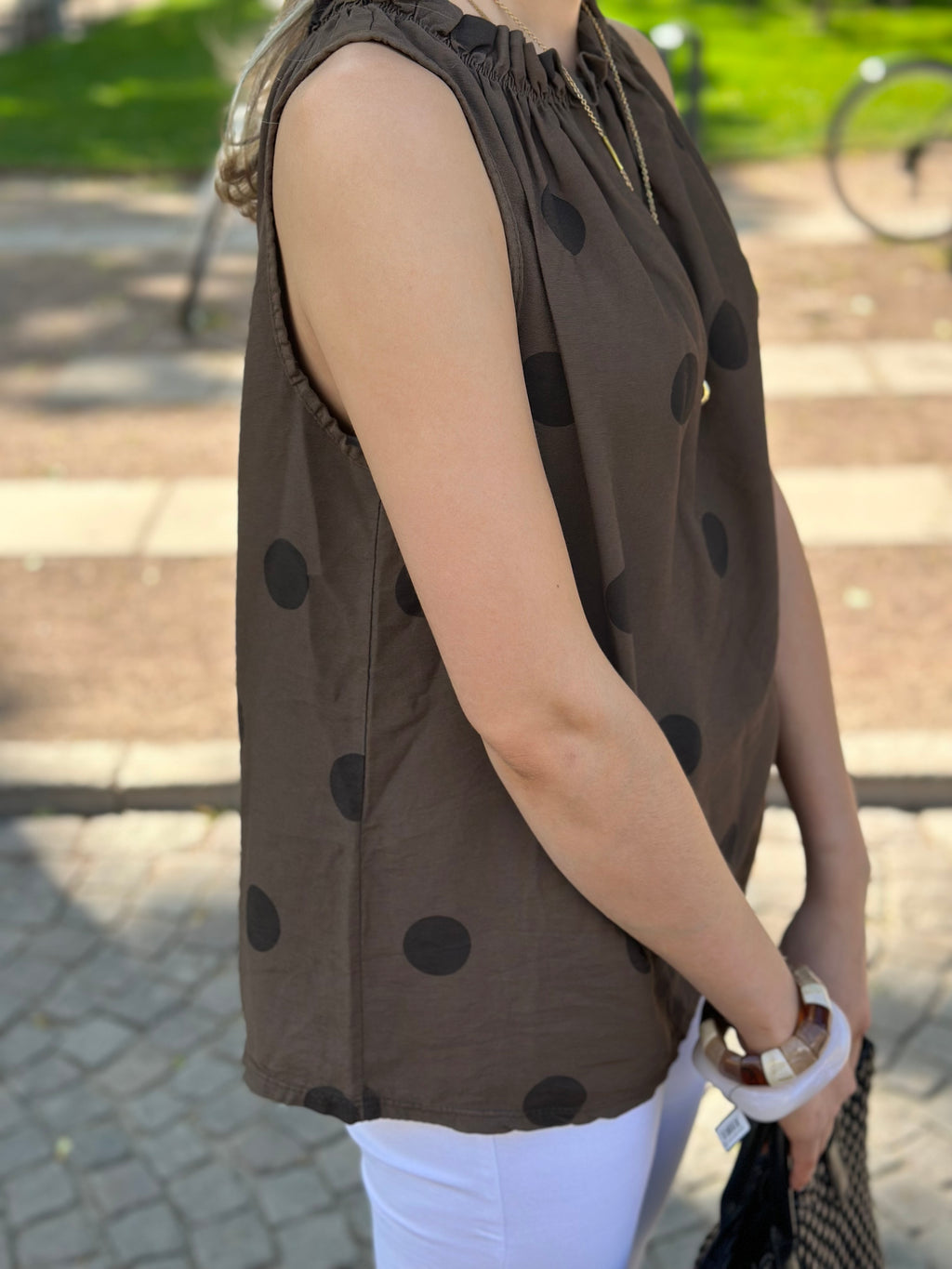 MARTA - LUCINA TOP 2319 - BROWN/DOT