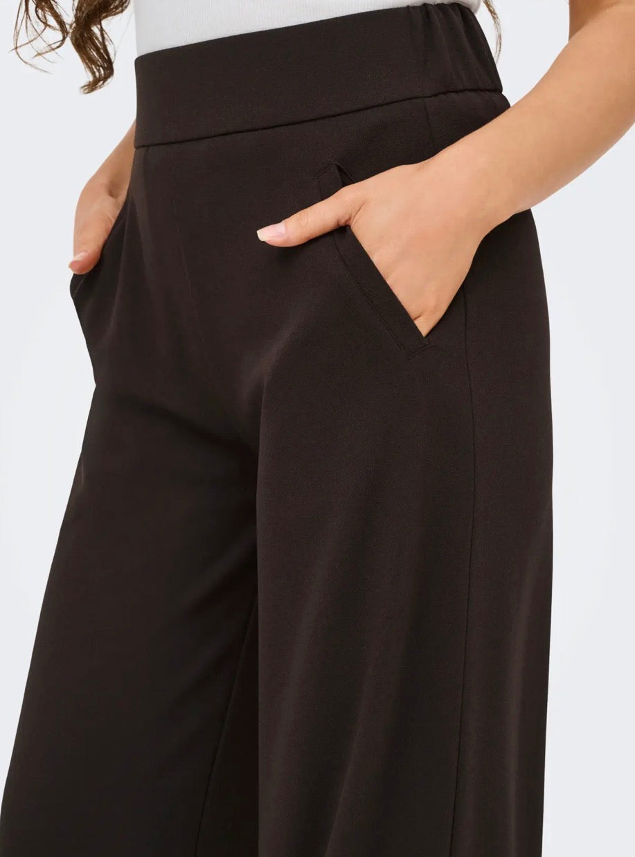 JDY - LOUISVILLE CATIA WIDE PANTS - CHOCOLATE TORTE