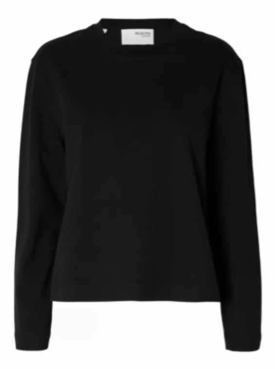 SELECTED FEMME - ESSENTIAL LS ROXY TEE - BLACK