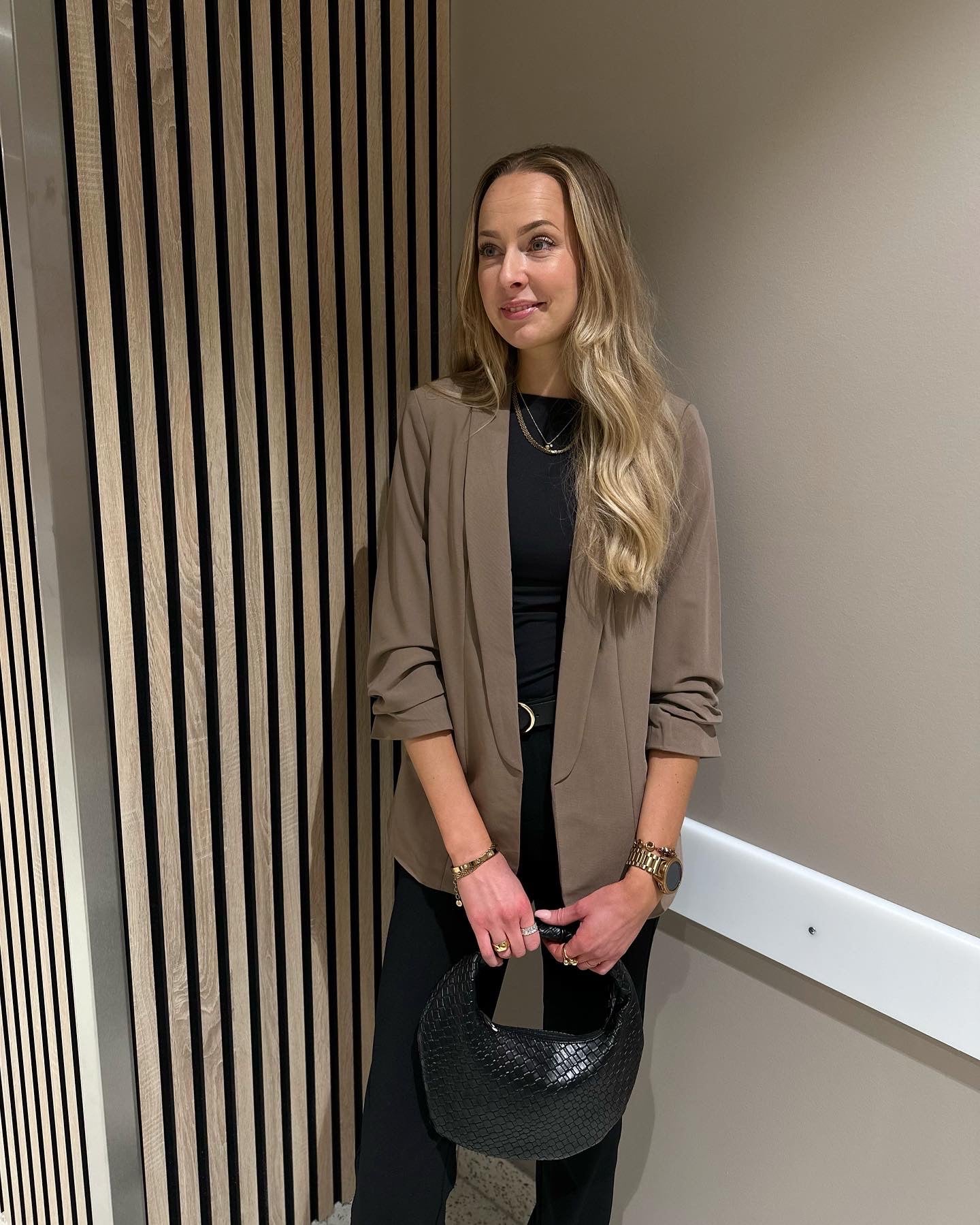 PIECES - BOSELLA 3/4 BLAZER - FOSSIL