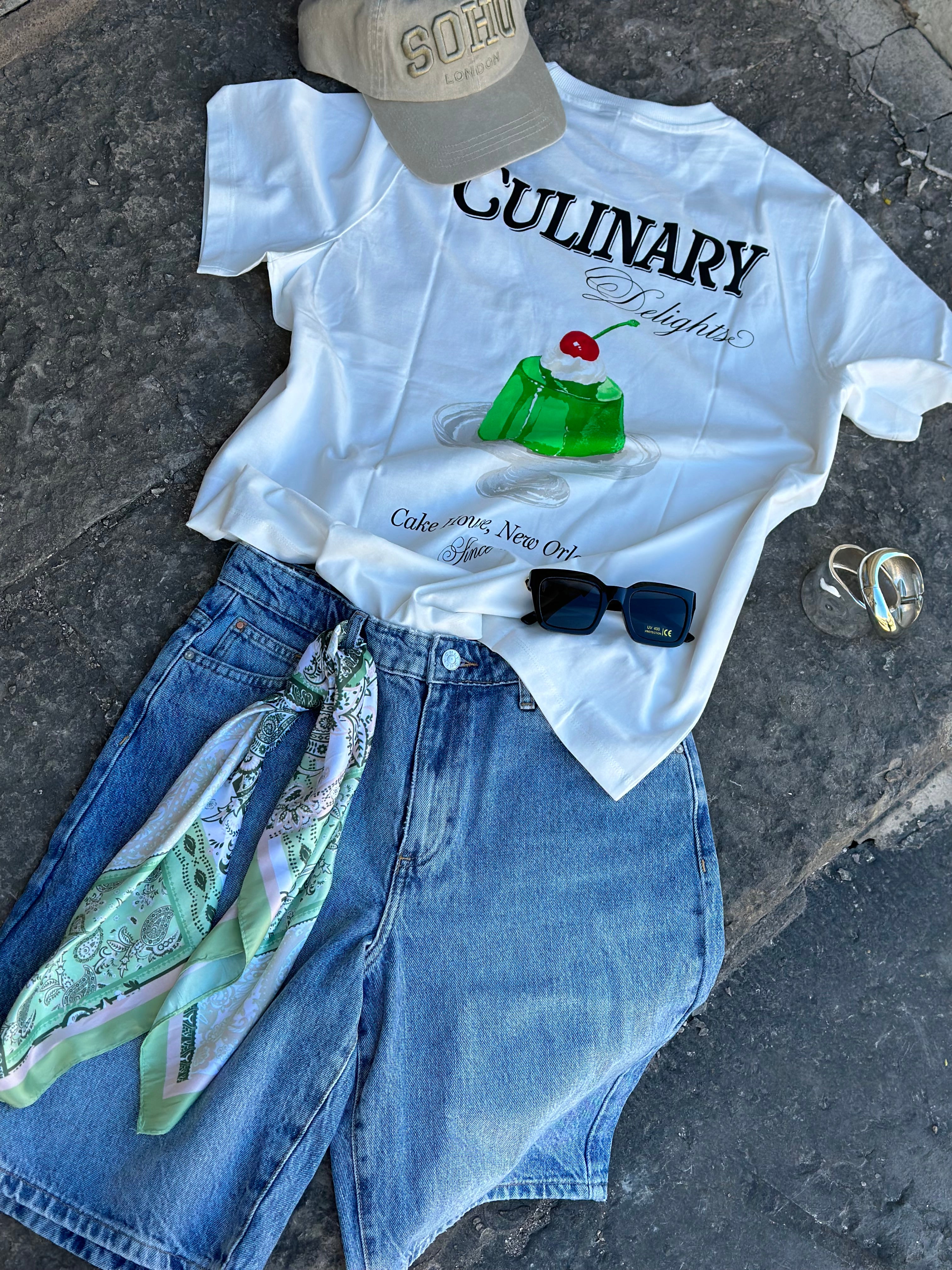 VEROMODA - ZANDRA CATY SS TOP BOX - SNOW WHITE/CULINARY