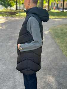 JDY - SKYLAR LIFE HOOD WAISTCOAT - BLACK