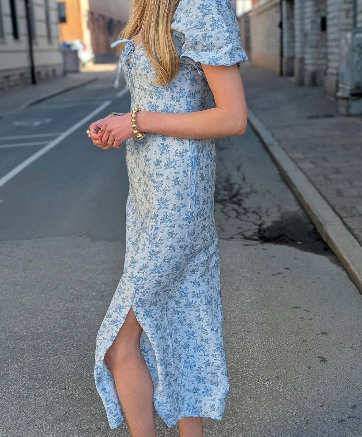 VEROMODA - JOSIE 2/4 TIE ANKLE DRESS - CASHMERE BLUE/BLUE MOLLY