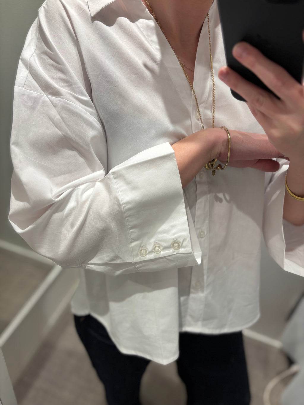 JDY - MIO 7/8 SHIRT - WHITE