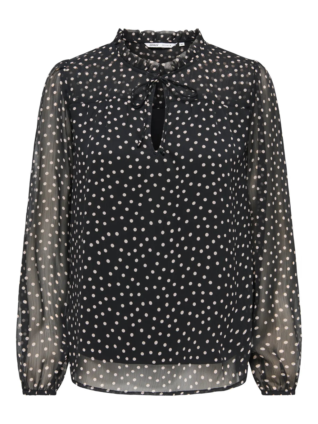ONLY - DITSY L/S BLOUSE - BLACK/DOTS