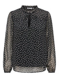 ONLY - DITSY L/S BLOUSE - BLACK/DOTS
