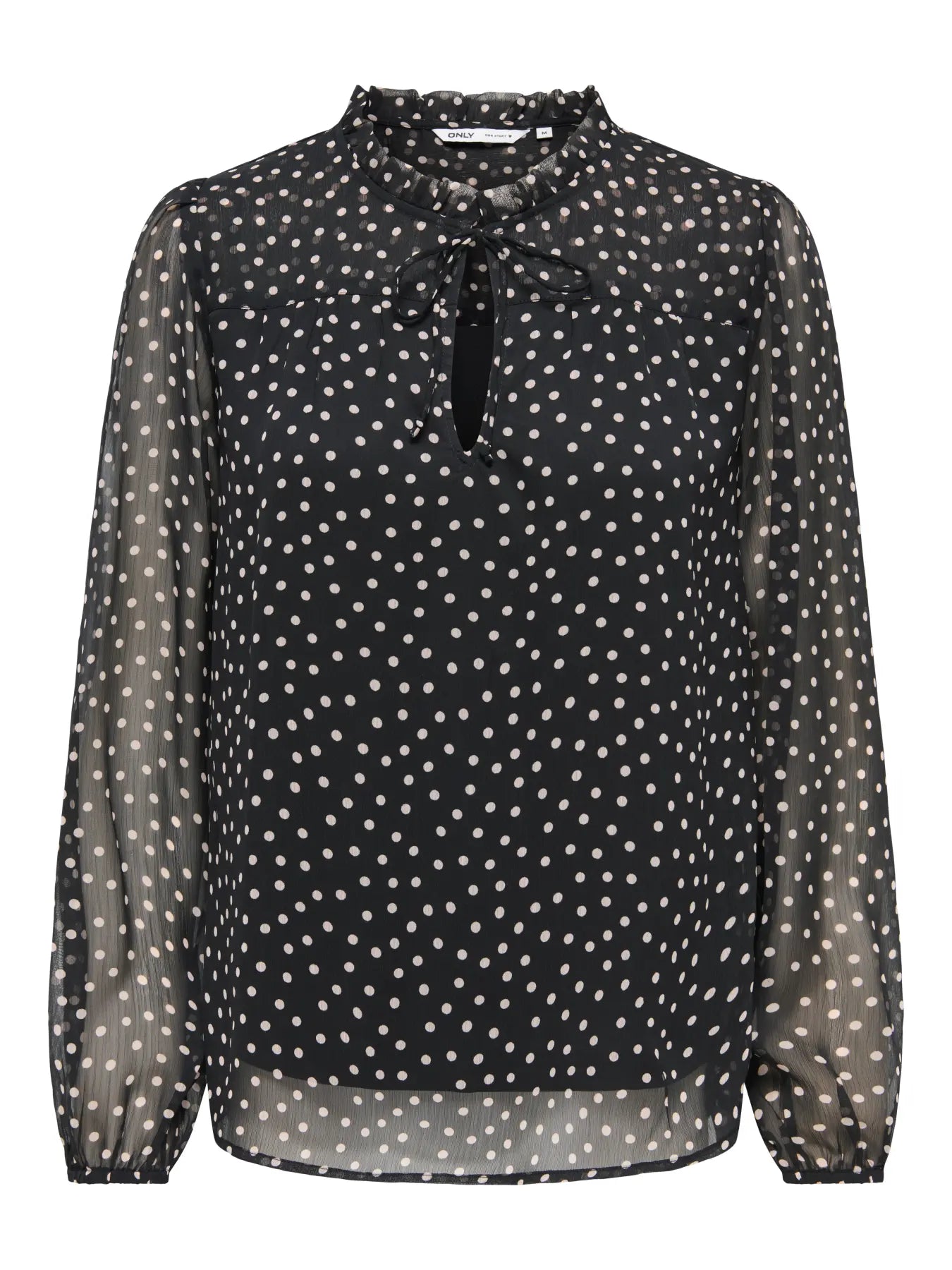 ONLY - DITSY L/S BLOUSE - BLACK/DOTS