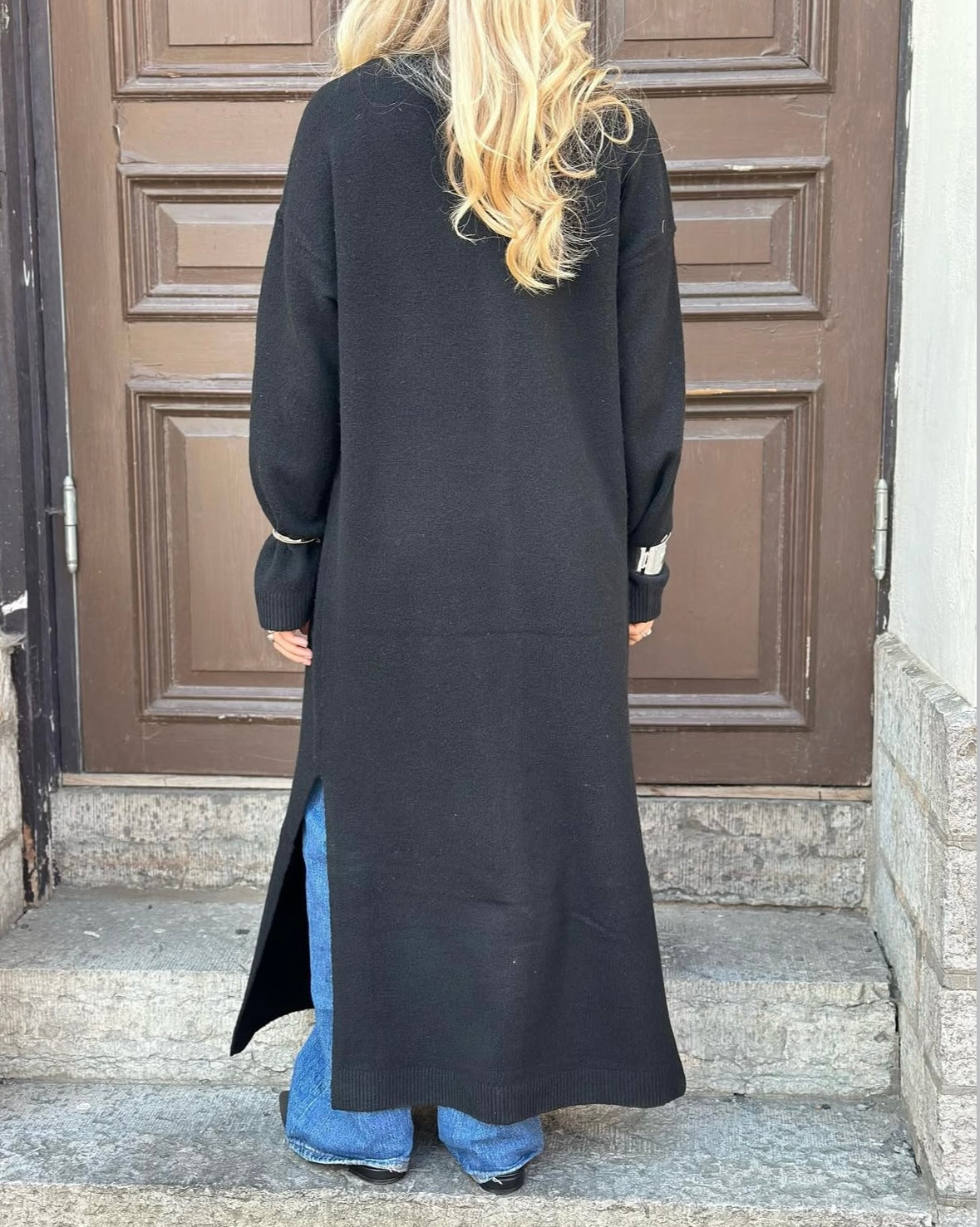 VEROMODA - NINNA LS V-NECK KNT DRESS - BLACK