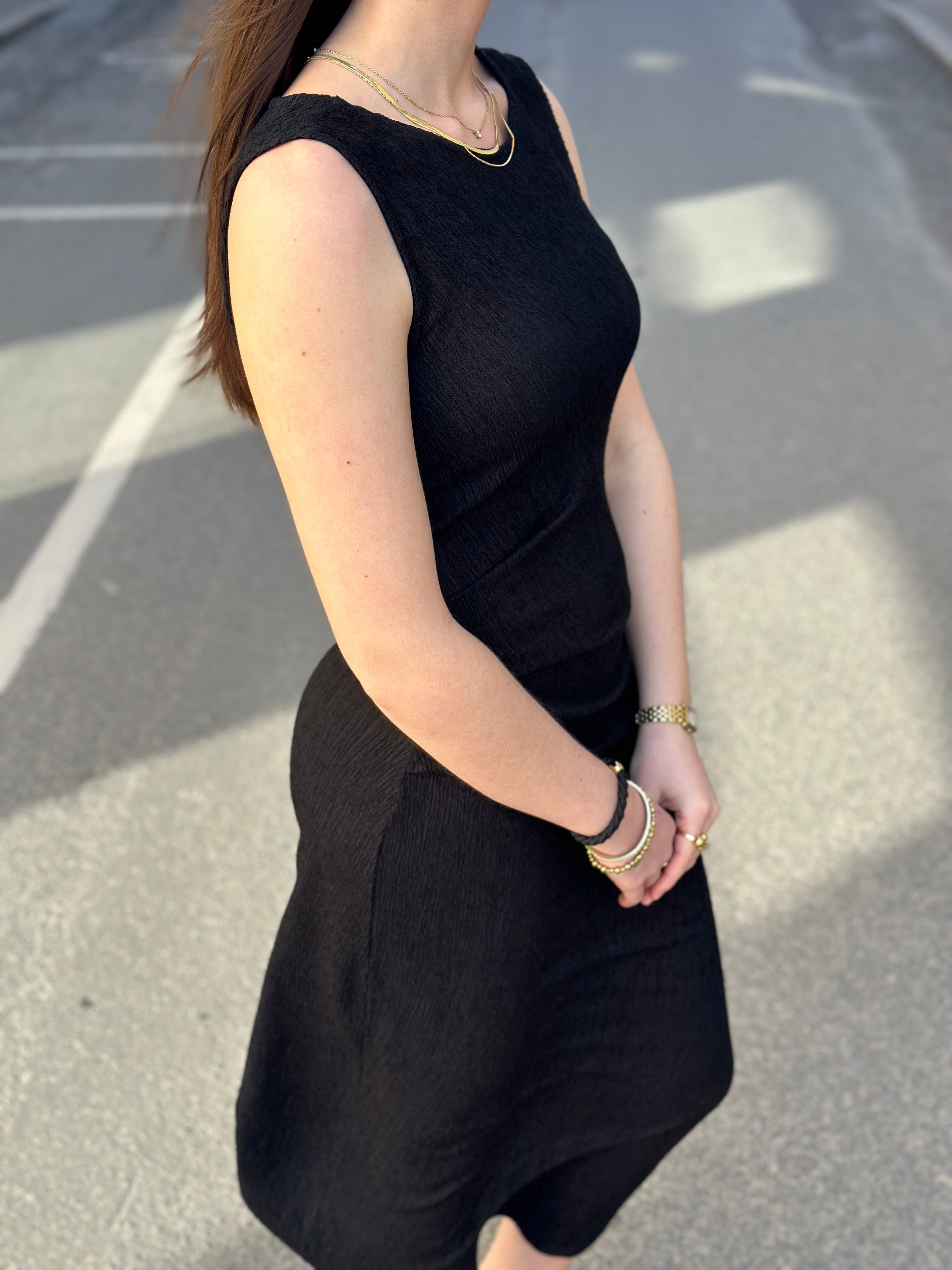 ONLY - LAVA S/L LONG DRESS - BLACK