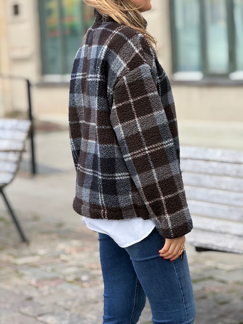 LEVETÉ ROOM - TASS JACKET 301780 - BROWN/BLUE