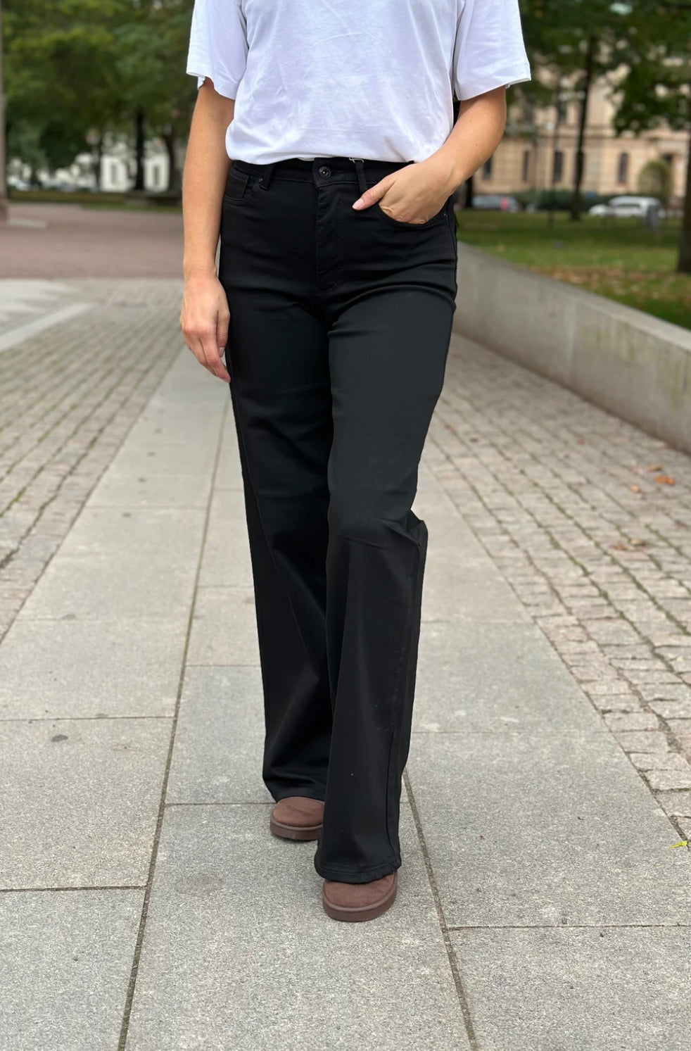 ONLY - MADISON BLUSH HW WIDE 15301338 - BLACK DENIM