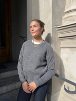 Ladda upp bild till gallerivisning, SELECTED FEMME - LULU LS KNIT O-NECK - MEDIUM GREY MERLANGE
