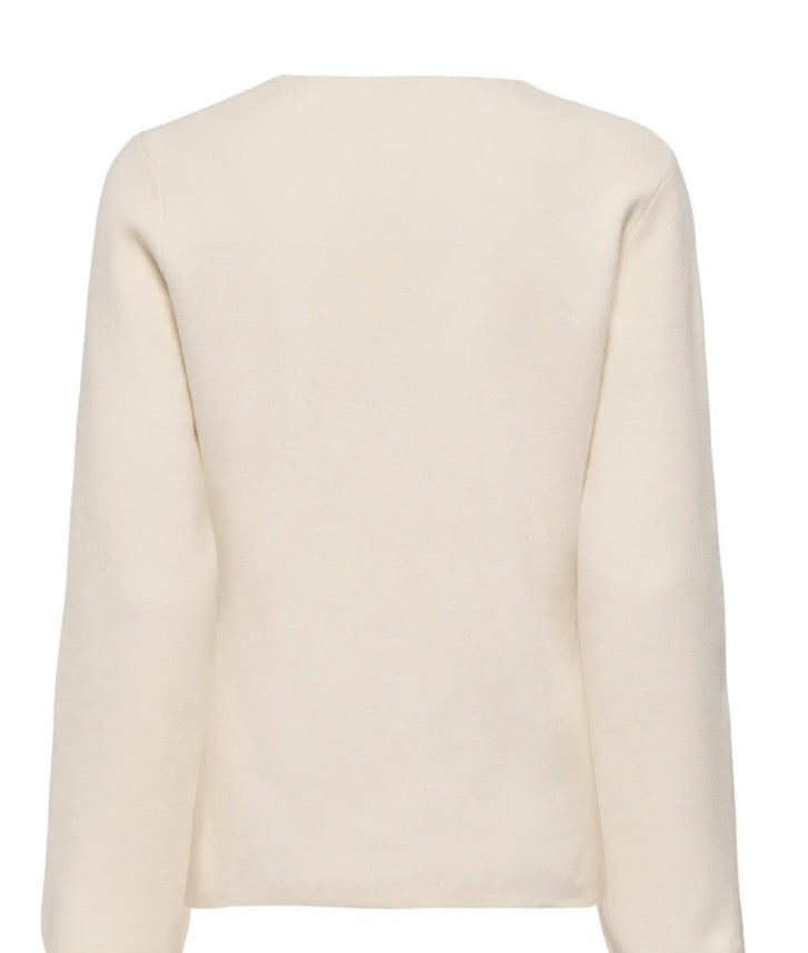 JDY - PRIME LIFE L/S V-NECK CARDIGAN - WHITECAP GRAY