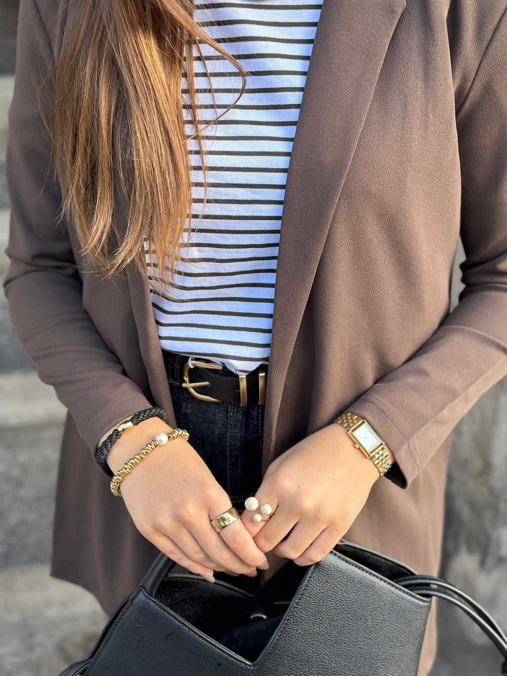 JDY - GEGGO L/S BLAZER - CHOCOLATE BROWN