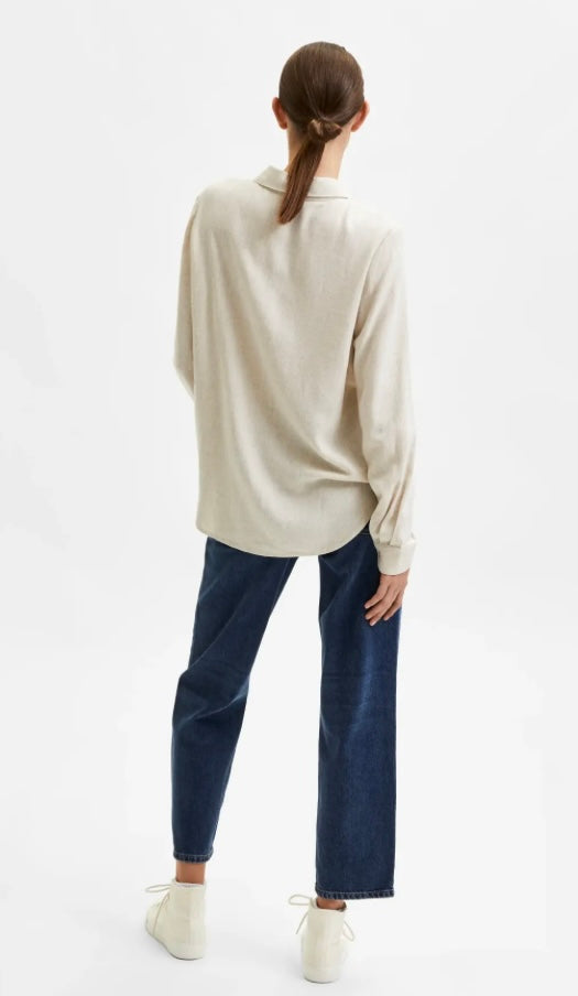 SELECTED FEMME - VIVA LS SUN SHIRT - SANDSHELL