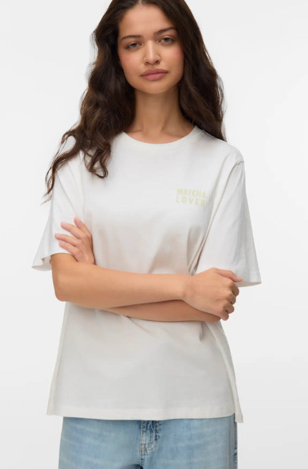 VEROMODA - ZANDRA CATY SS TOP BOX - SNOW WHITE/ICED MATCH