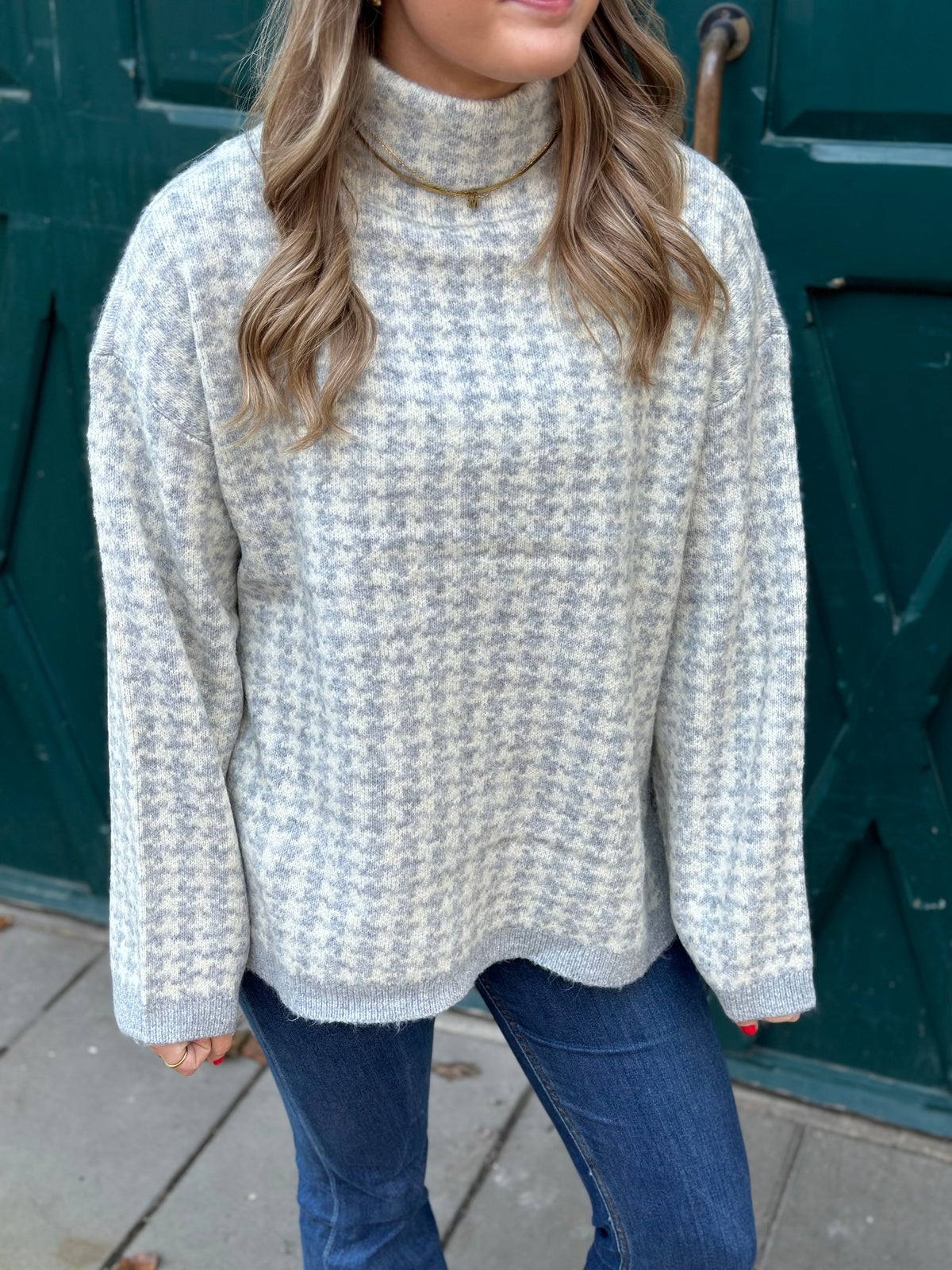 VERO MODA - COMO LS FUNNELNECK PULLOVER - LIGHT GREY MELANGE/ BIRCH