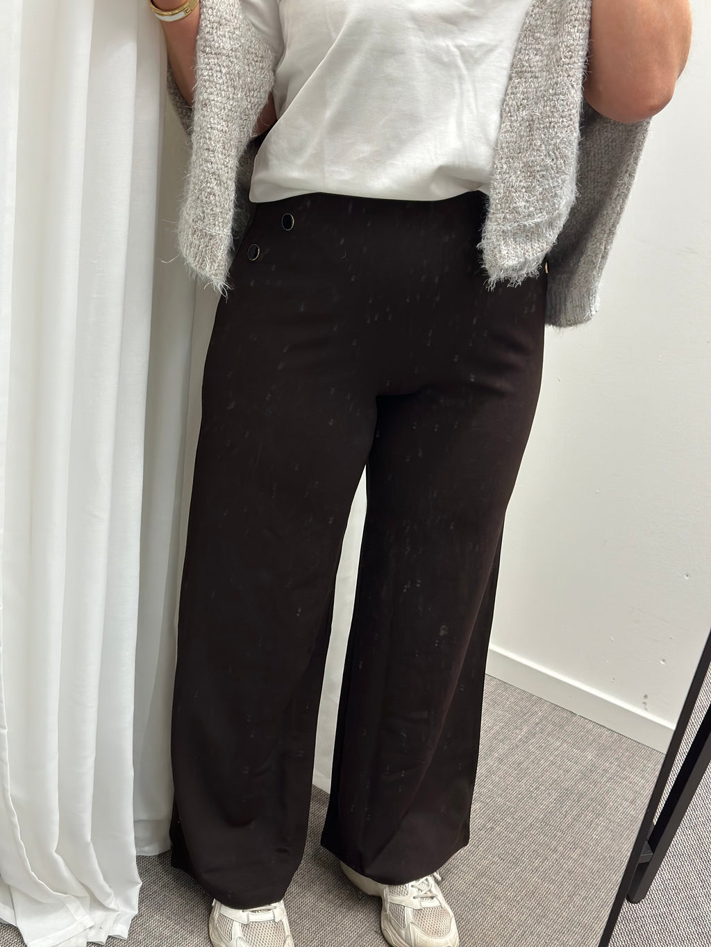 JDY - GEGGO LIFE BUTTON PANT - CHOCOLATE TORTE