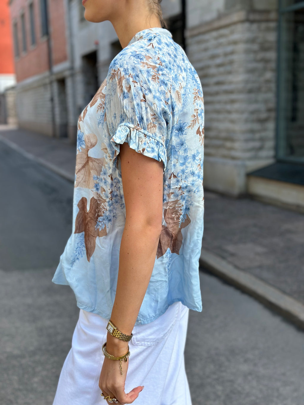 MOONDUST - SIFF ROSE BLOUSE MO5042 - SKY BLUE