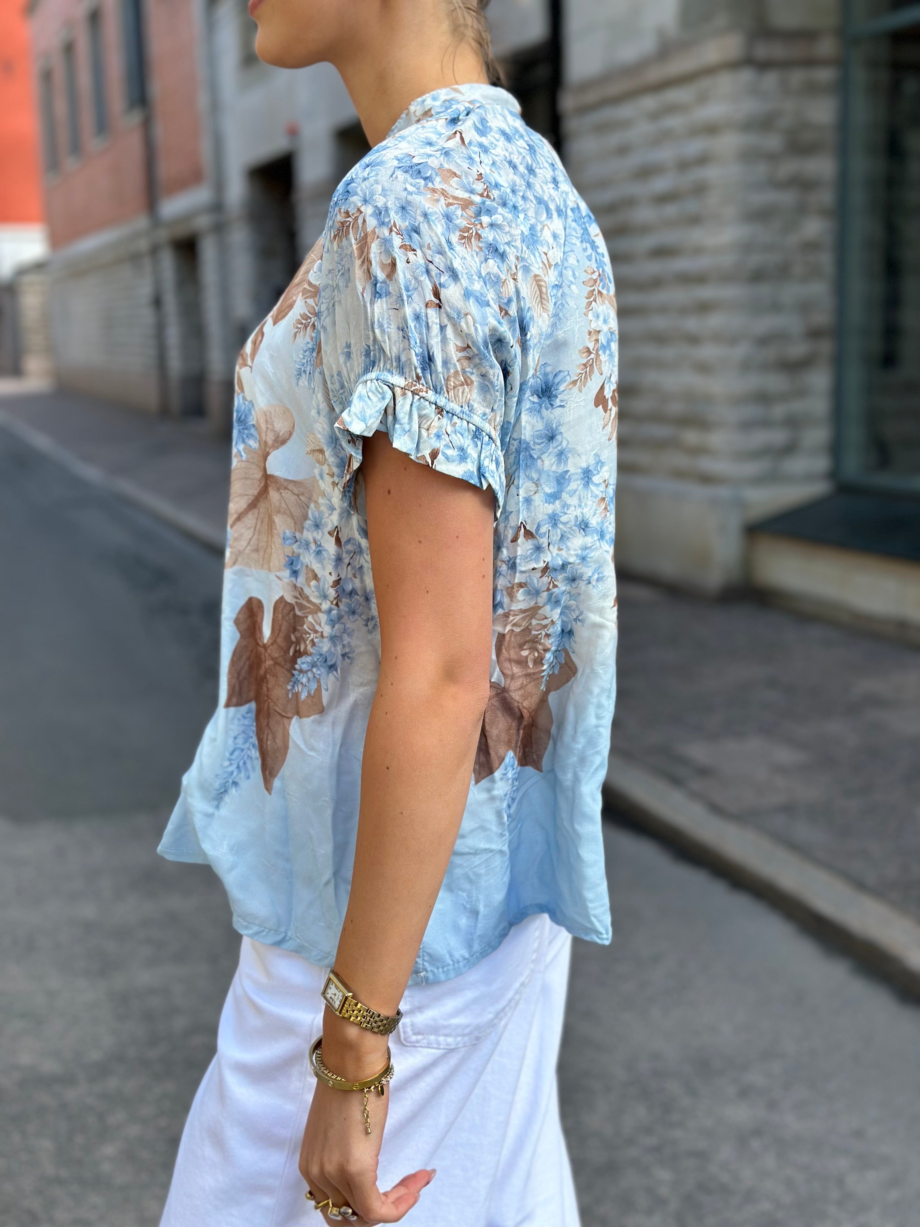 MOONDUST - SIFF ROSE BLOUSE MO5042 - SKY BLUE