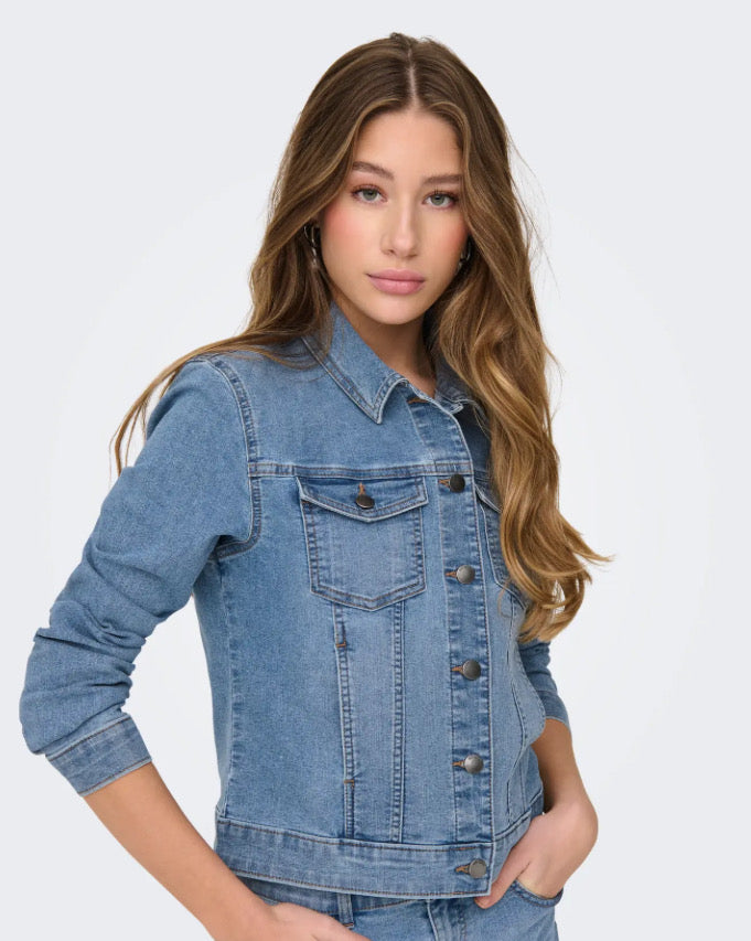 JDY - MOON L/S JACKET - MEDIUM BLUE DENIM