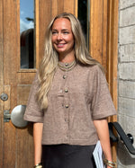 Ladda upp bild till gallerivisning, ONLY - CAMILLA S/S CARDIGAN KNIT - CARIBOU/MELANGE
