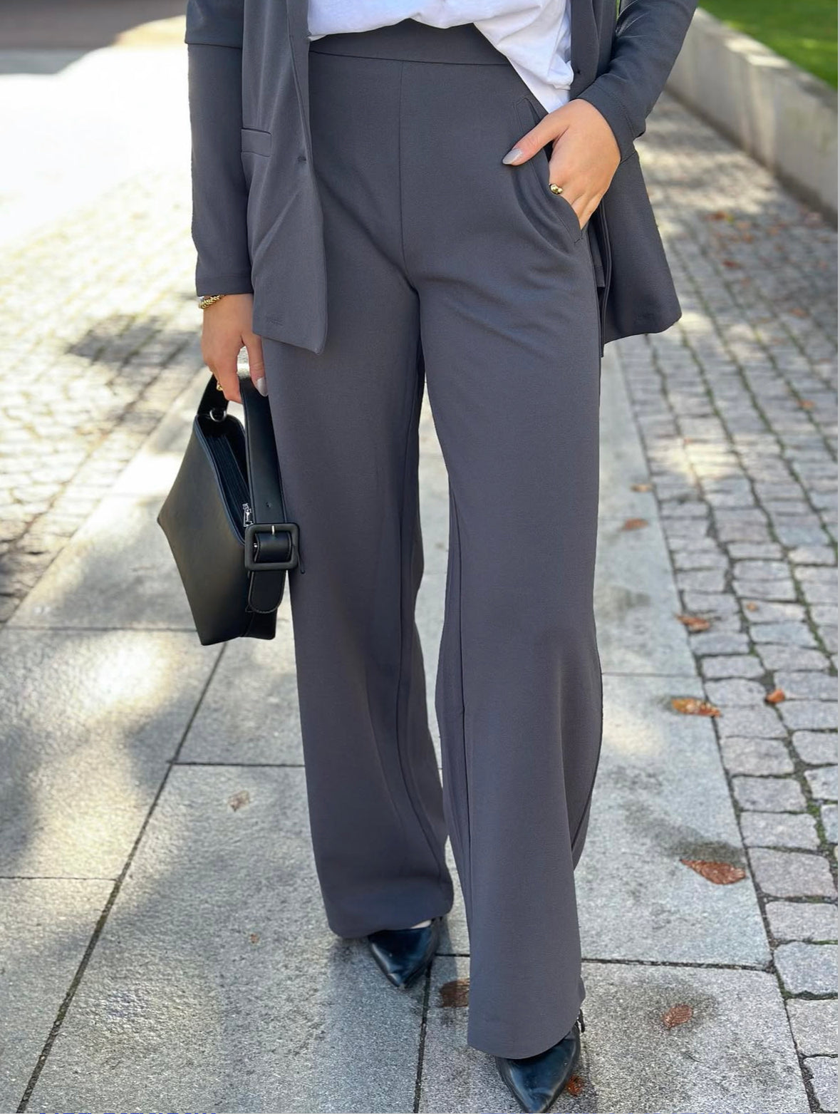 JDY - LOUISVILLE CATIA WIDE PANTS - PHANTOM