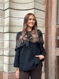 MARTA - KITTE SCARF - BLACK/BROWN RUTIG