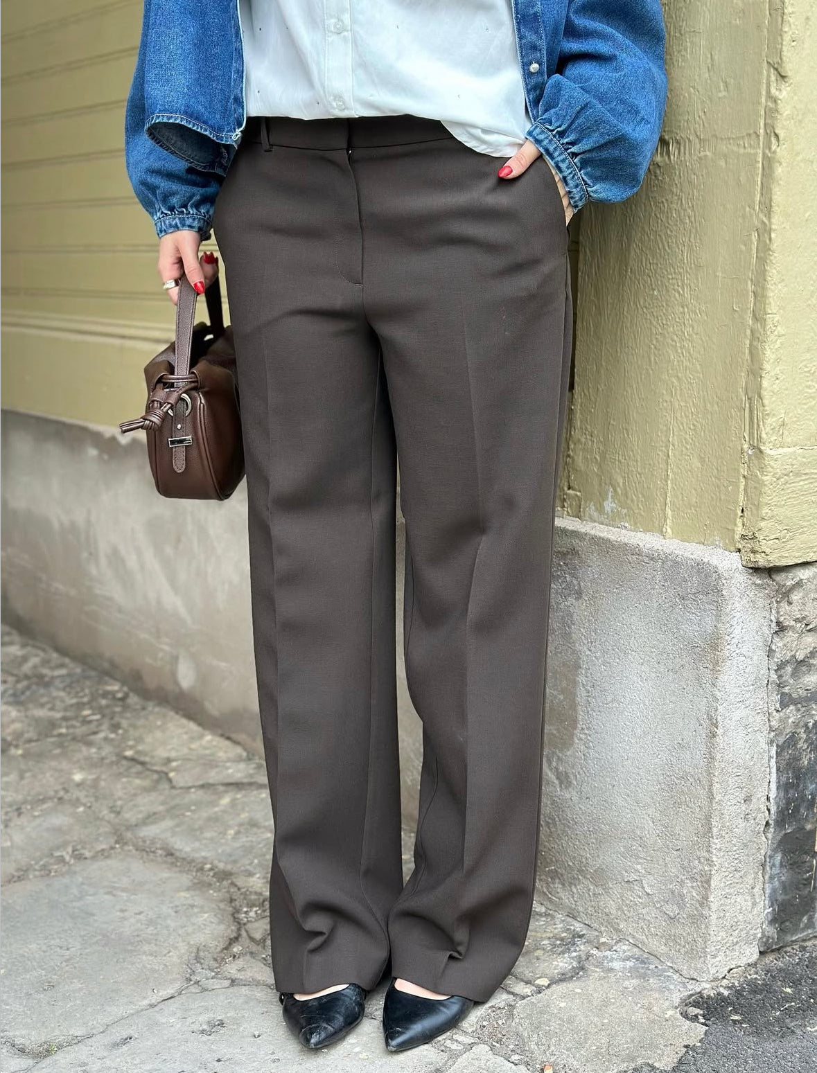 SELECTED FEMME - RITA MW WIDE PANT - DELICIOSO/MELANGE