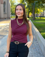 Ladda upp bild till gallerivisning, PIECES - MADISON SL DRAPED TOP - TAWNY PORT

