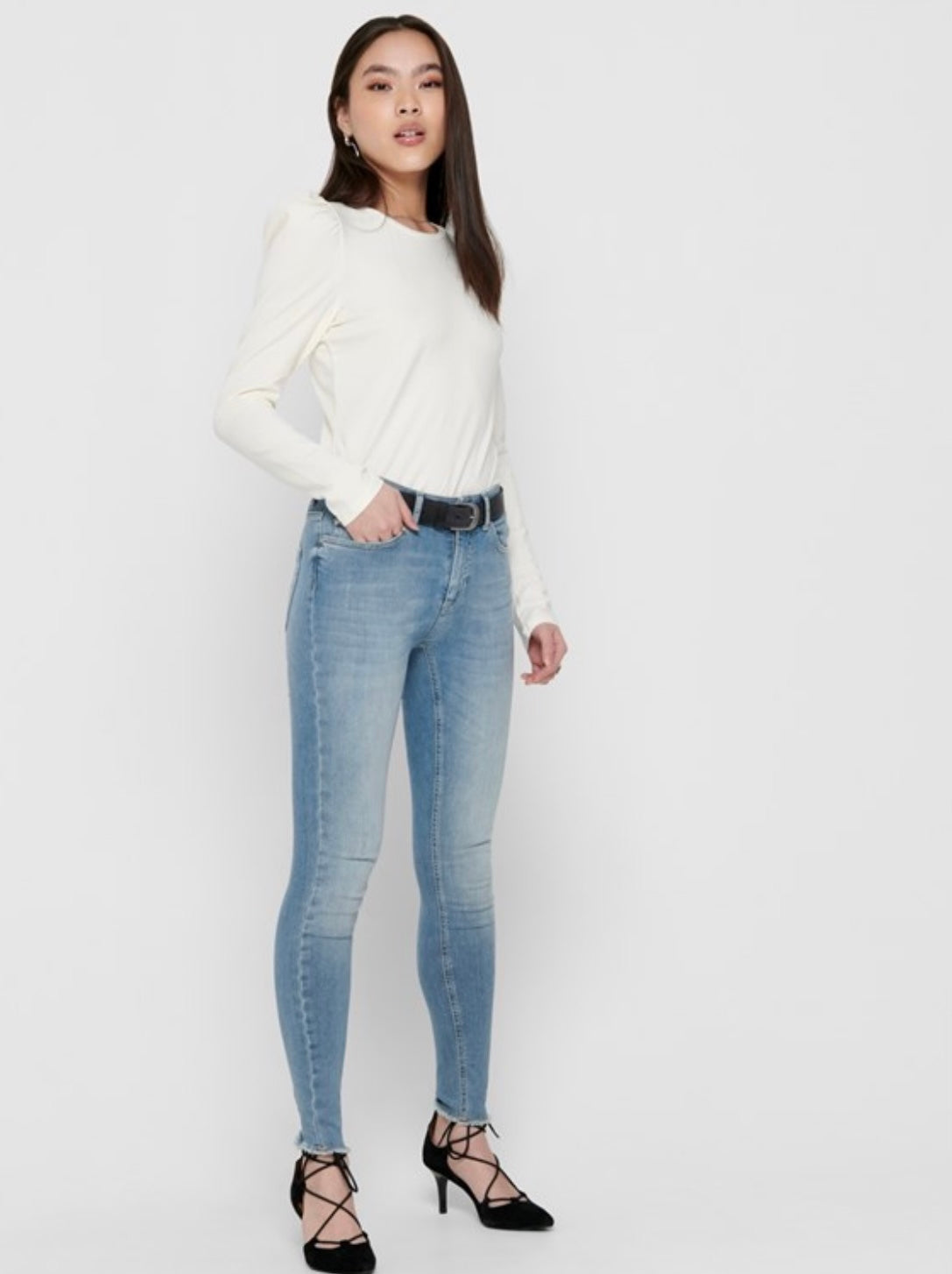 ONLY - BLUSH MID SK AK RW DNM - LIGHT BLUE DENIM