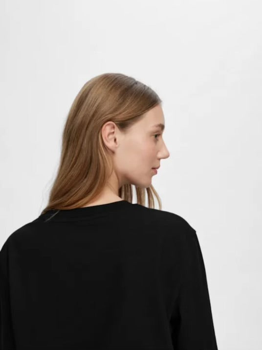 SELECTED FEMME - ESSENTIAL LS ROXY TEE - BLACK