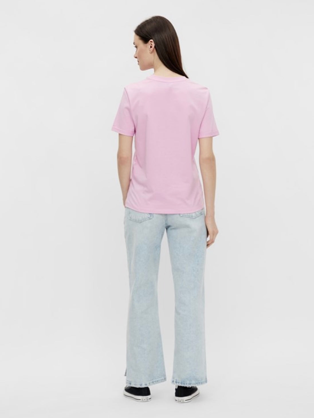 PIECES - RIA SS FOLD UP SOLID TEE - PASTEL LAVENDER