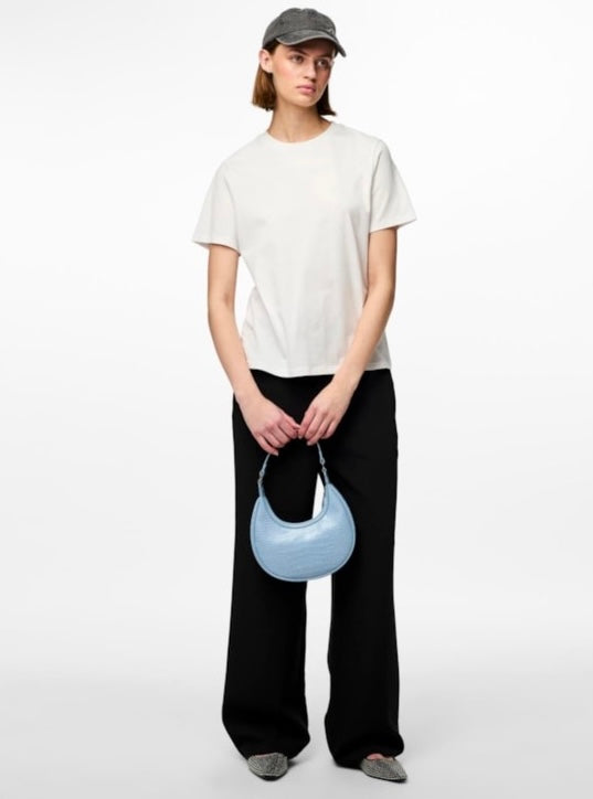 PIECES - RIA SS SOLID TEE - BRIGHT WHITE