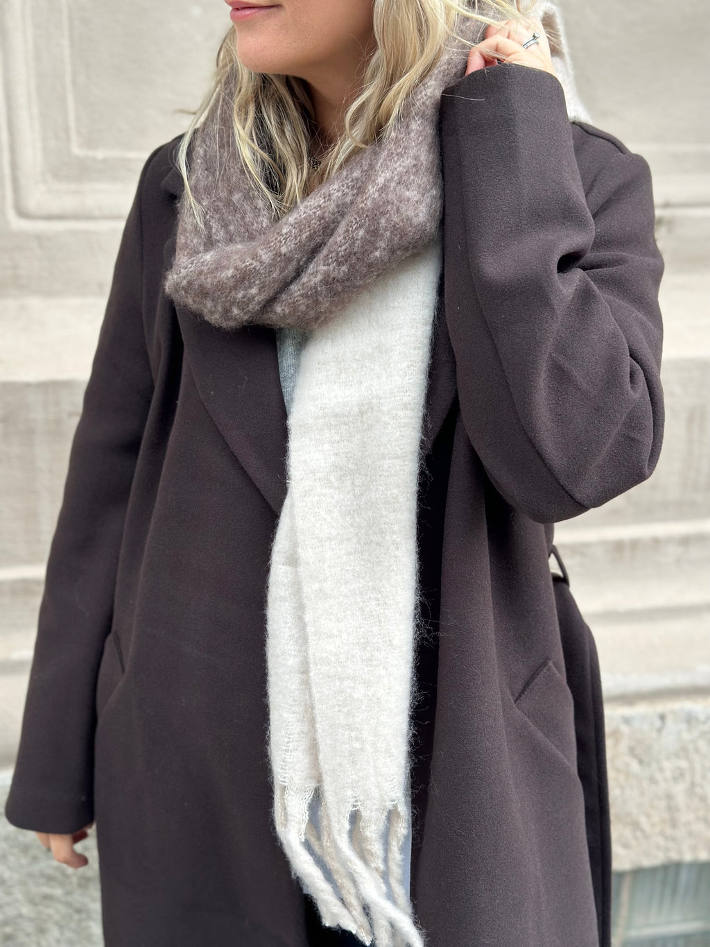 PIECES - BEA NARROW LONG SCARF - MOONBEAM