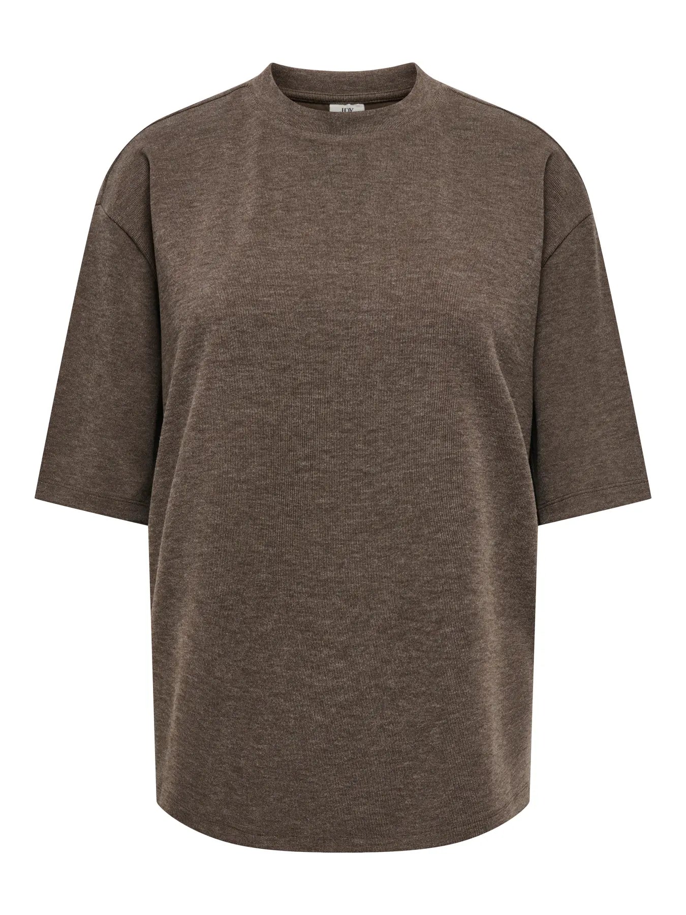 JDY - VITA LIFE S/S ONECK TOP - COFFEE BEAN/MELANGE