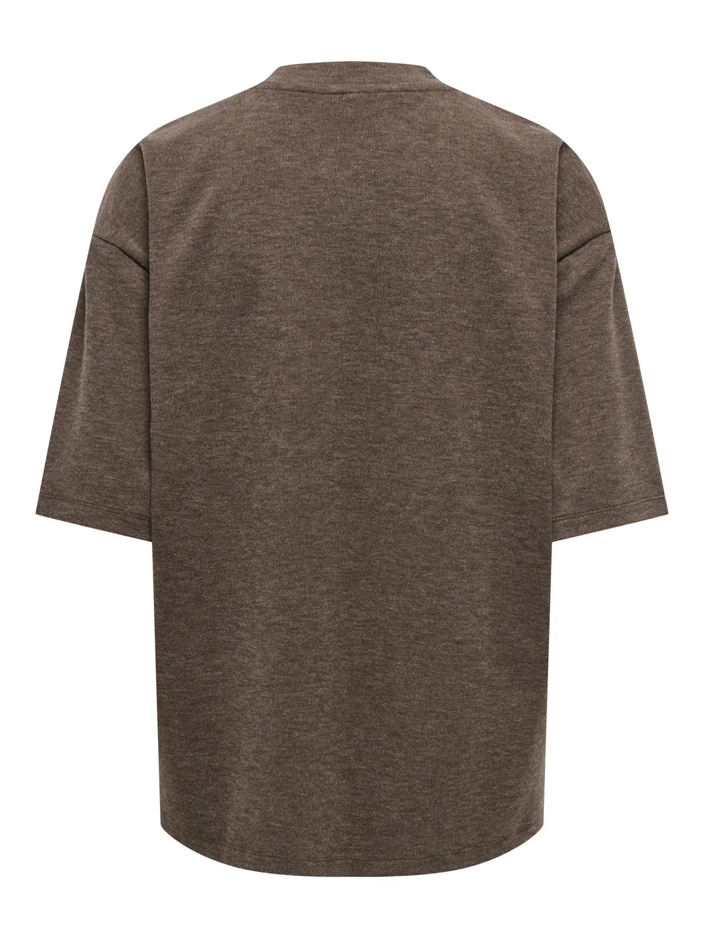 JDY - VITA LIFE S/S ONECK TOP - COFFEE BEAN/MELANGE