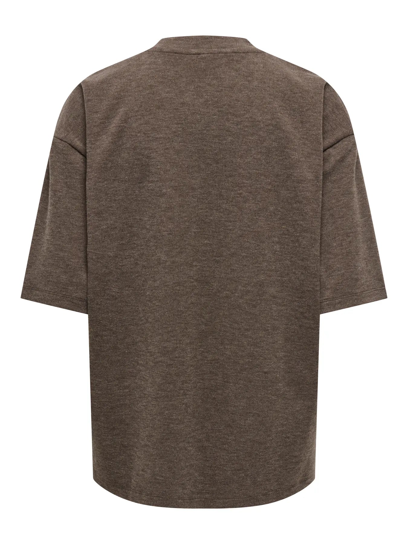 JDY - VITA LIFE S/S ONECK TOP - COFFEE BEAN/MELANGE